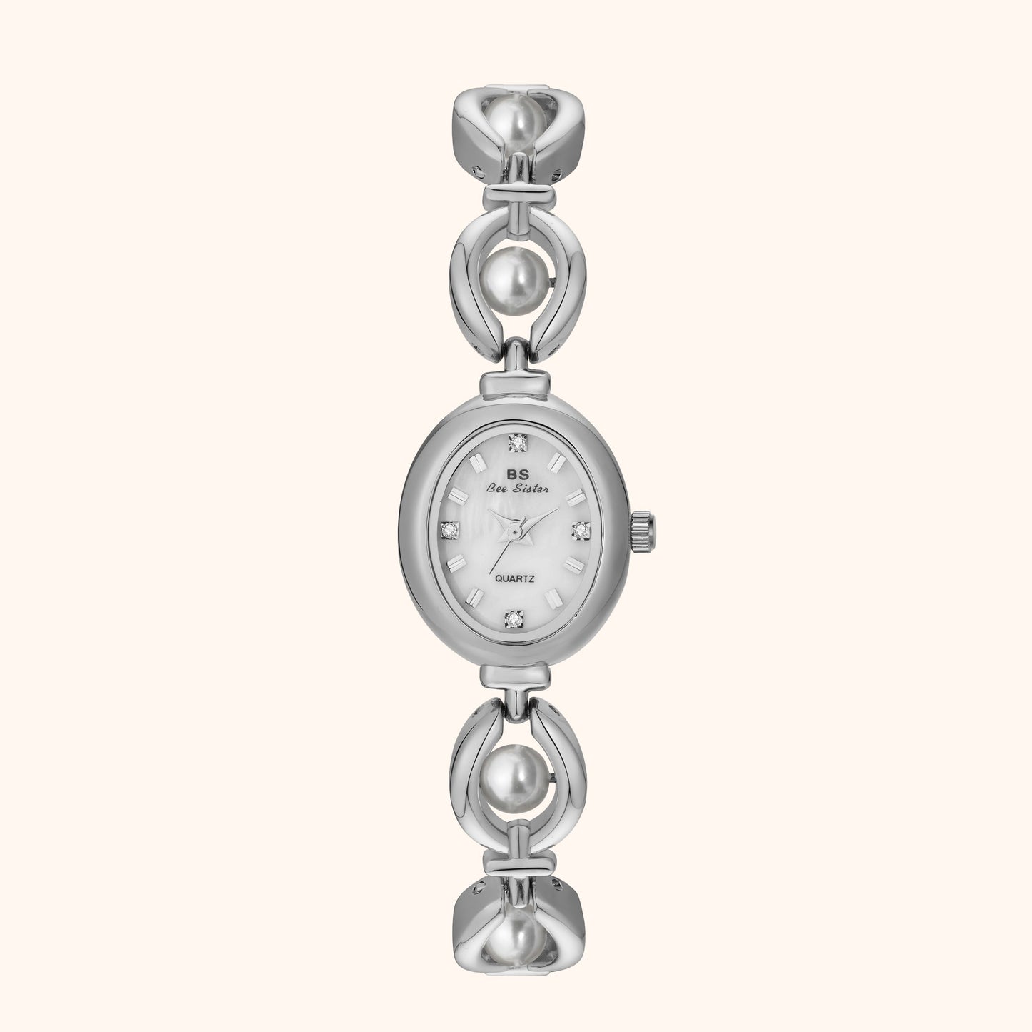 Elegant pärlsilverklocka