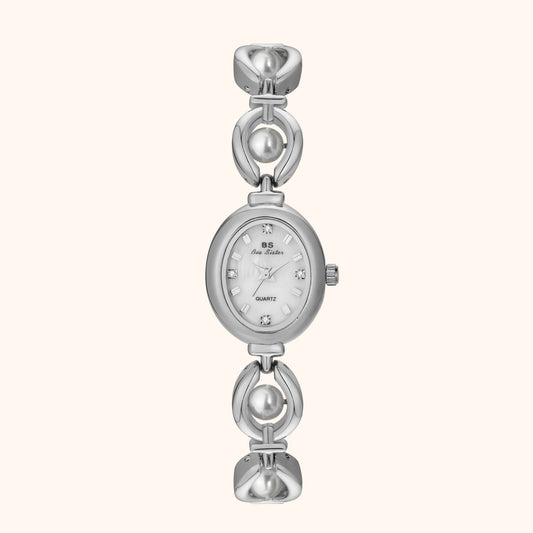Elegant pärlsilverklocka