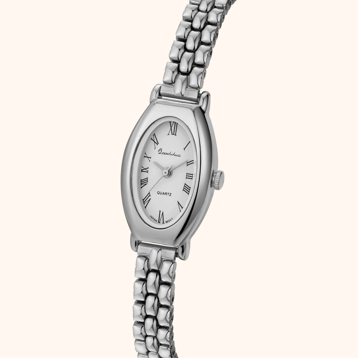 Klassisk minimalistisk silverklocka