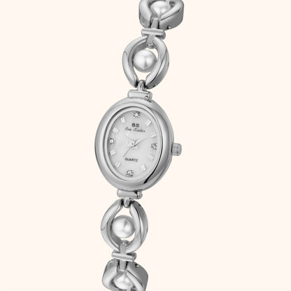 Elegant pärlsilverklocka