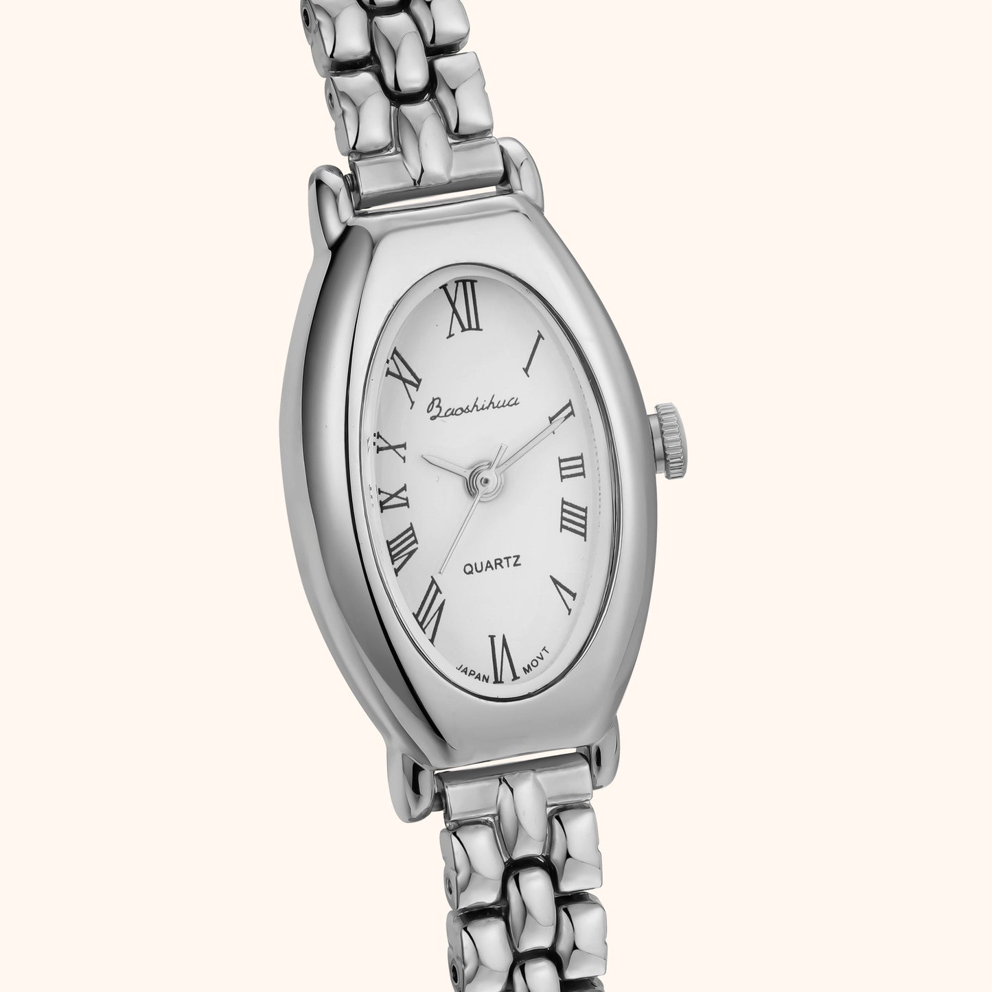 Klassisk minimalistisk silverklocka