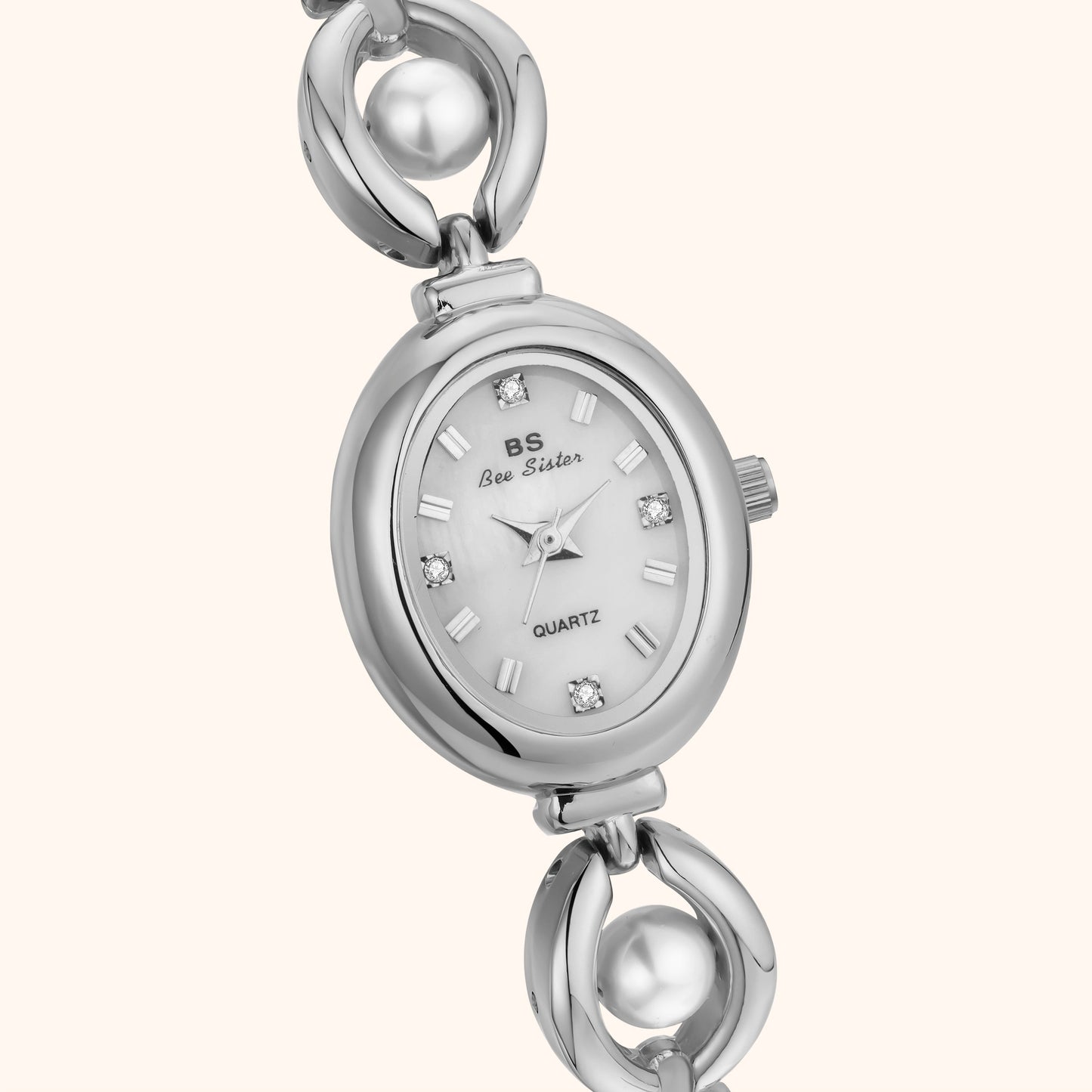 Elegant pärlsilverklocka