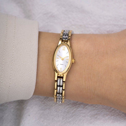 Tvåfärgad armbandsklocka