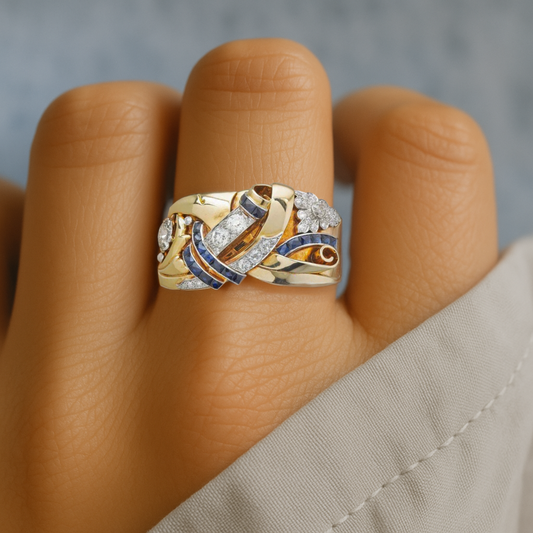 Guld Vintage Zirkonium Ring
