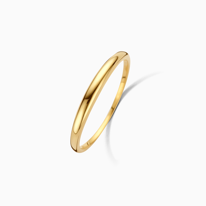 Smal kupolring | Vitt guld