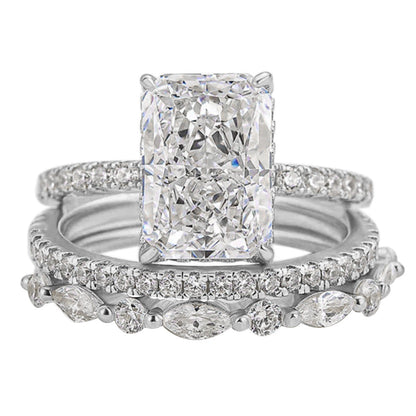 Elodie | Elegant 3-delat ringset i vitt guld