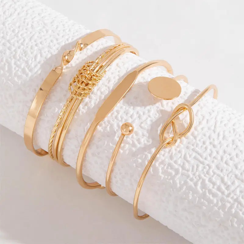 Arabella | Elegant guldknuten armbandsset