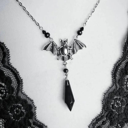 Bergqvist™ | Gothic Bat Necklace with Black Crystal