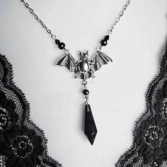 Bergqvist™ | Gothic Bat Necklace with Black Crystal