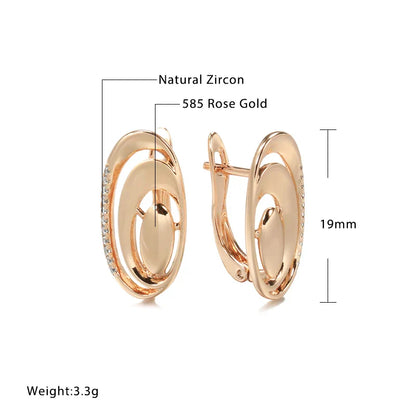 Roséguldörhängen med geometrisk droppdesign