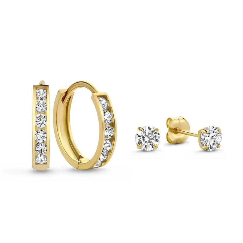 Dara Brillane Stenörhängen Set | Guld
