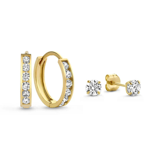 Dara Brillane Stenörhängen Set | Guld