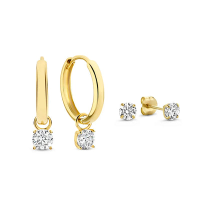 Larmes de Lune Stenörhängen Set | Vitt guld