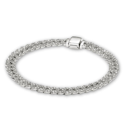 Moissanit kubanskt armband | Vitt guld