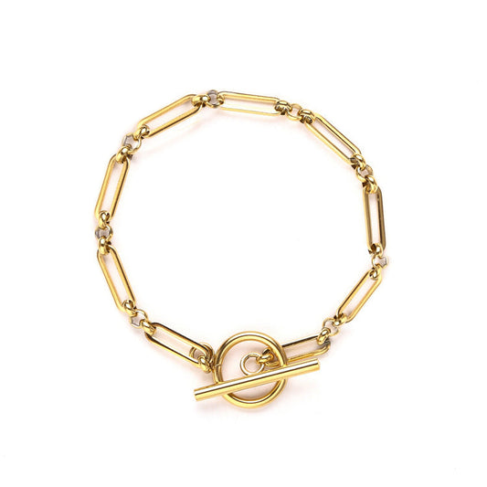 Armband med T-formad länk | Guld
