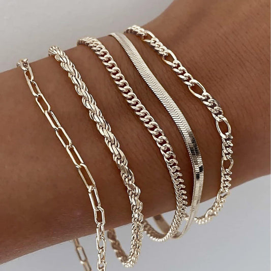 Ellis Renner armbandsset | Vitt guld