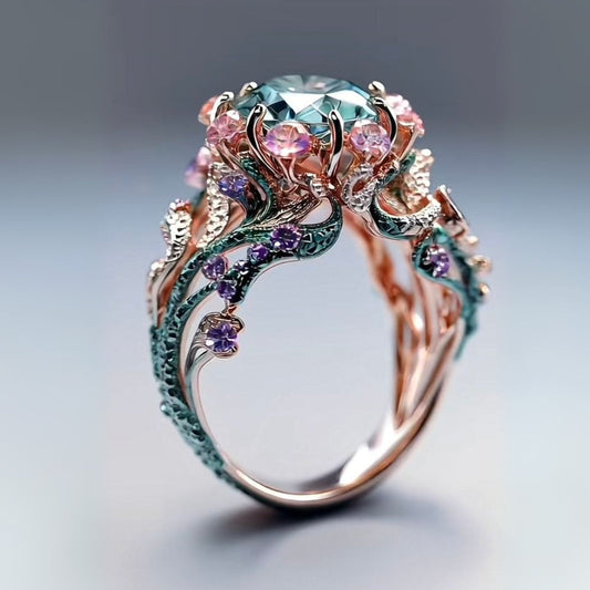 Natur Exotisk Färgglad Ring