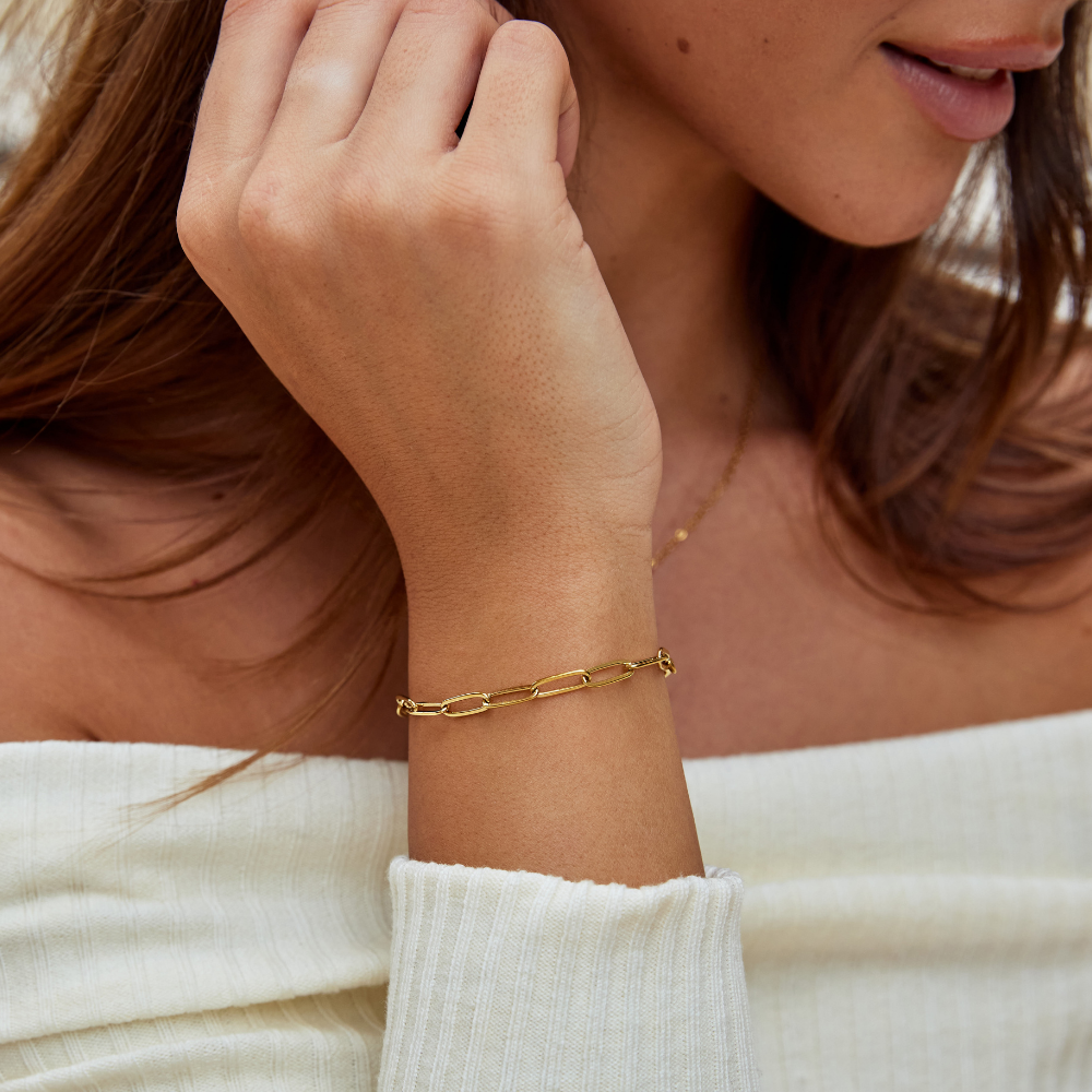 Armband med klämma i guld