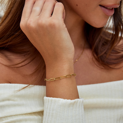 Armband med klämma i guld