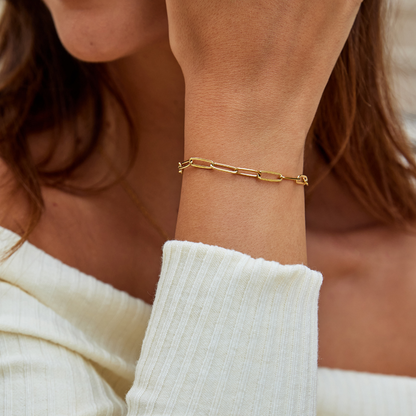 Armband med klämma i guld