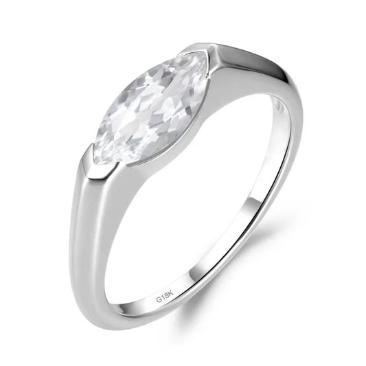 Hailey Playa Tunn Ring | Vitt Guld
