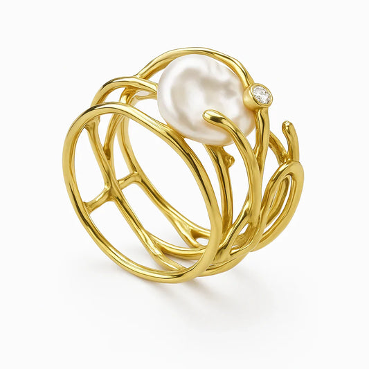 Retro pärlguldring