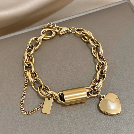 Hjärtformat Chunky Armband | Guld 