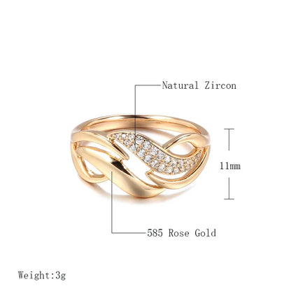 Roséguldsring med geometriska zirkoner