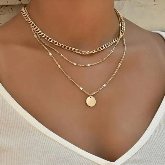 Elegant guld- och silverpläterat halsband