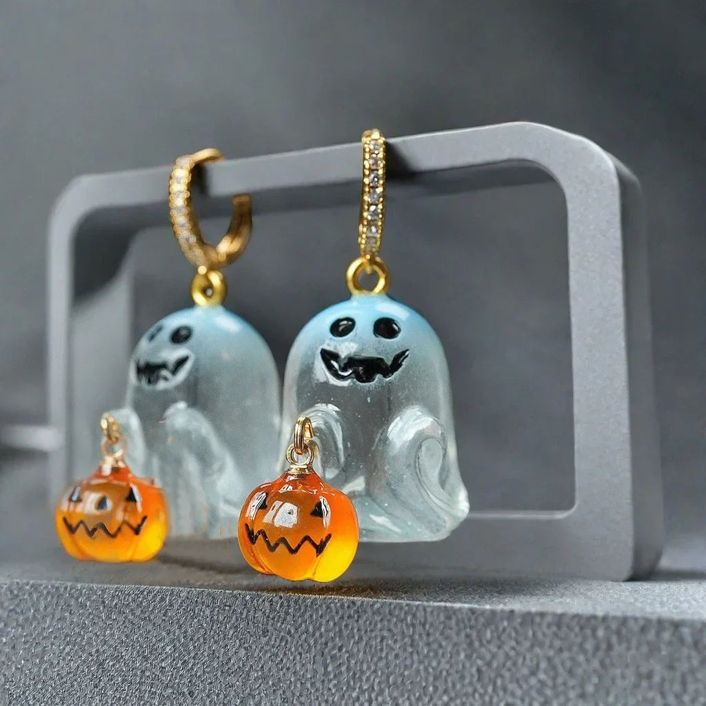 Bergqvist™ | Halloween Ghost and Pumpkin Hoop Earrings