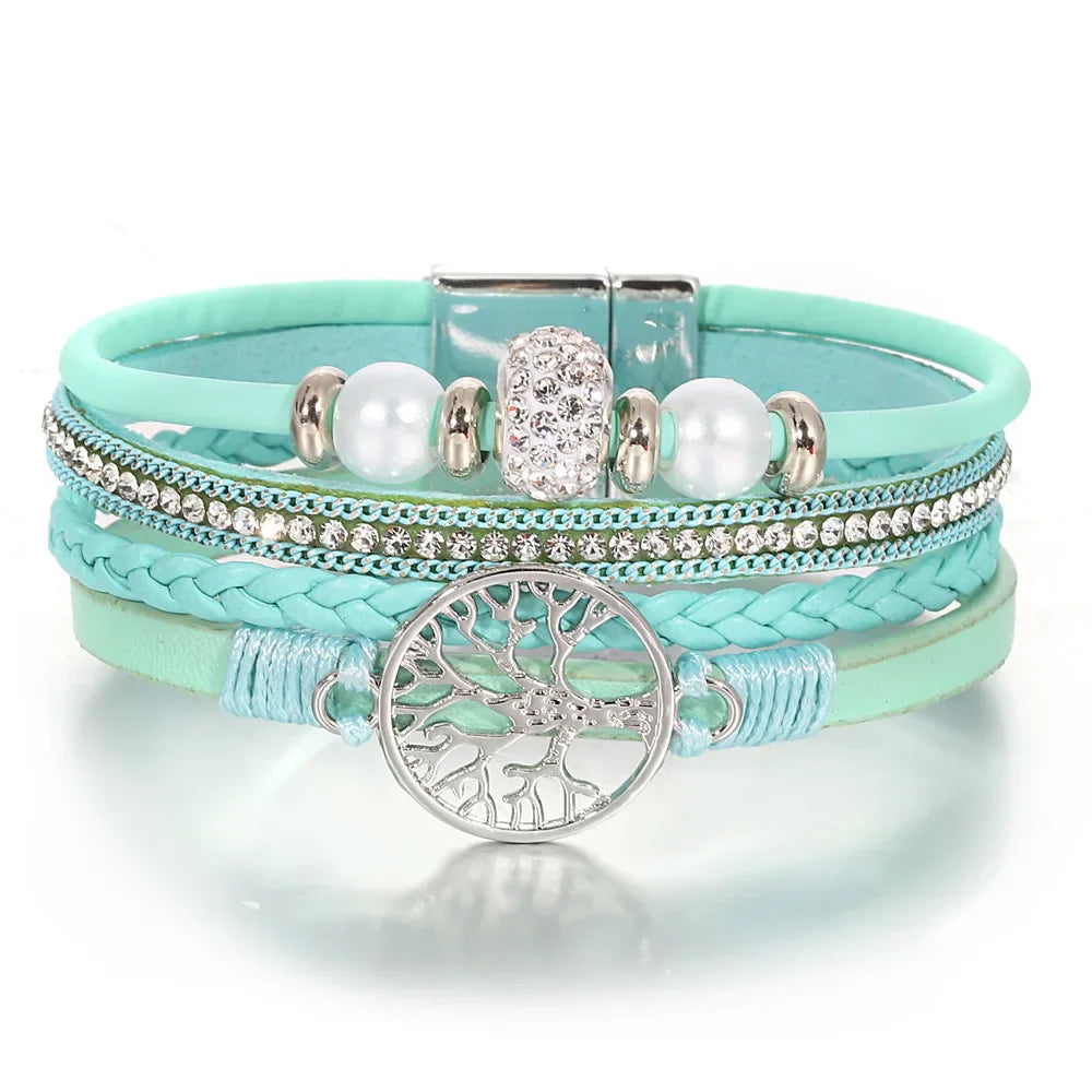 Livets träd strass armband 