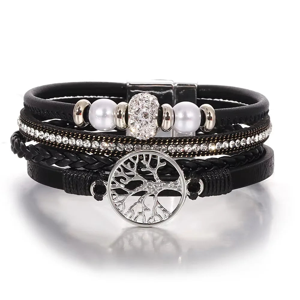 Livets träd strass armband 