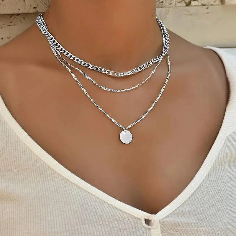 Elegant guld- och silverpläterat halsband