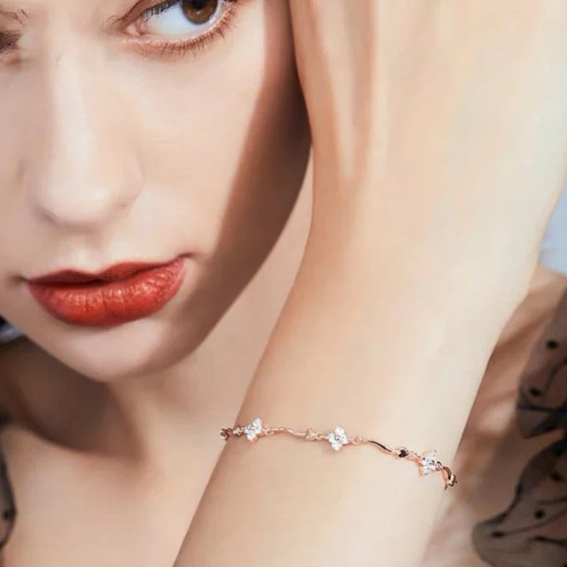 Fyrklöverarmband med zirkon