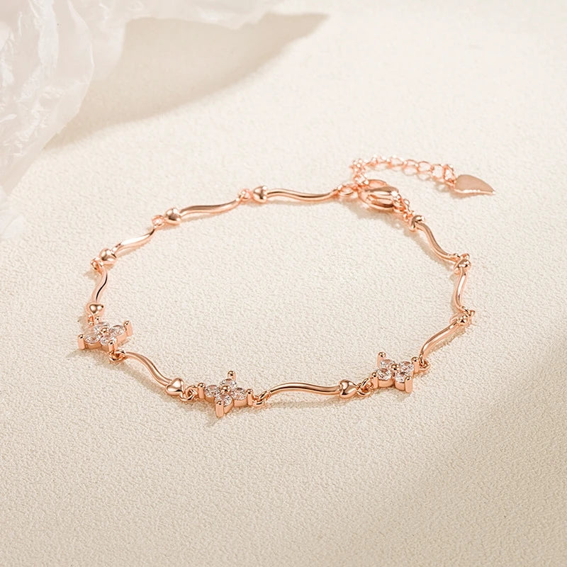 Fyrklöverarmband med zirkon