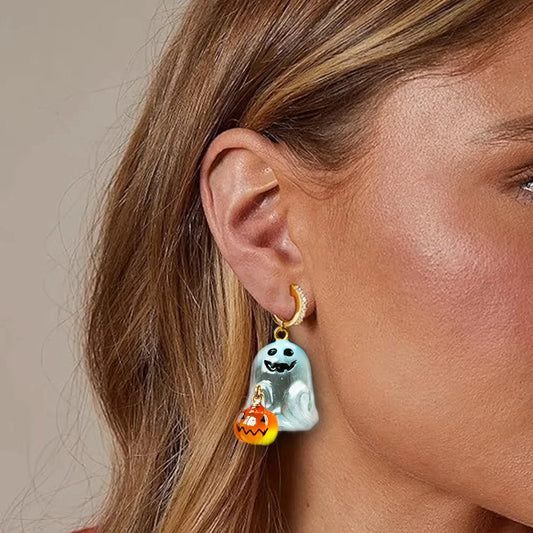 Bergqvist™ | Halloween Ghost and Pumpkin Hoop Earrings