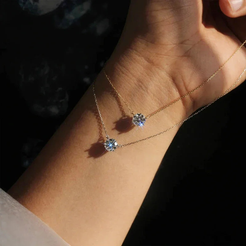 Elegant kristall solitärhalsband 