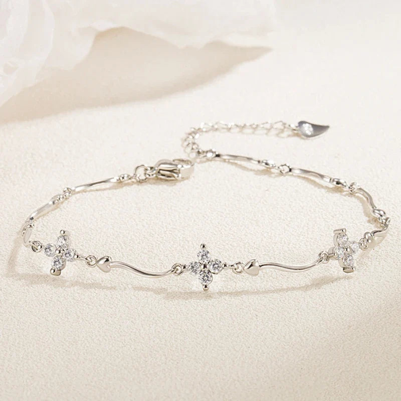 Fyrklöverarmband med zirkon