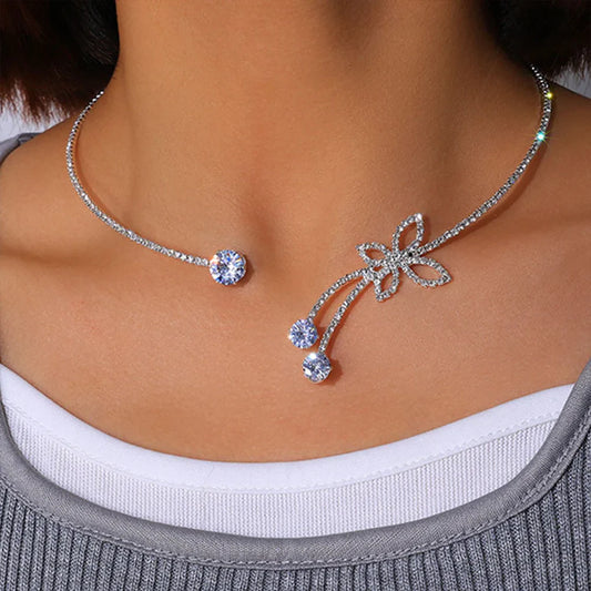 Kristallblommande chokerhalsband
