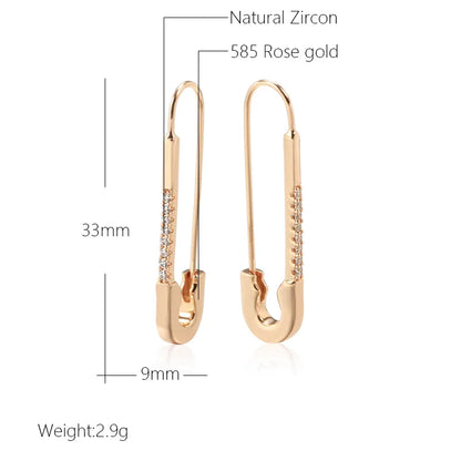 Långa vintageörhängen i roséguld