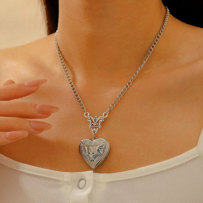 Bergqvist™ | Gothic Bat Heart Locket Necklace