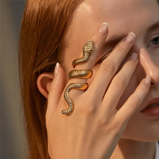 Bergqvist™ | Gold Snake Statement Ring