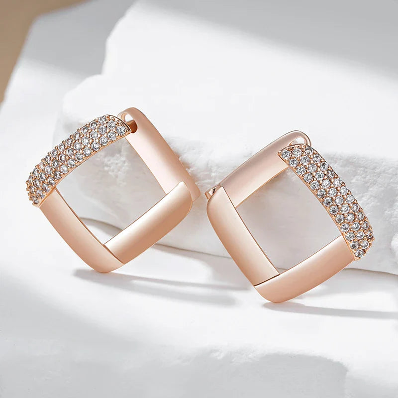 Roséguldstuds med zirkon