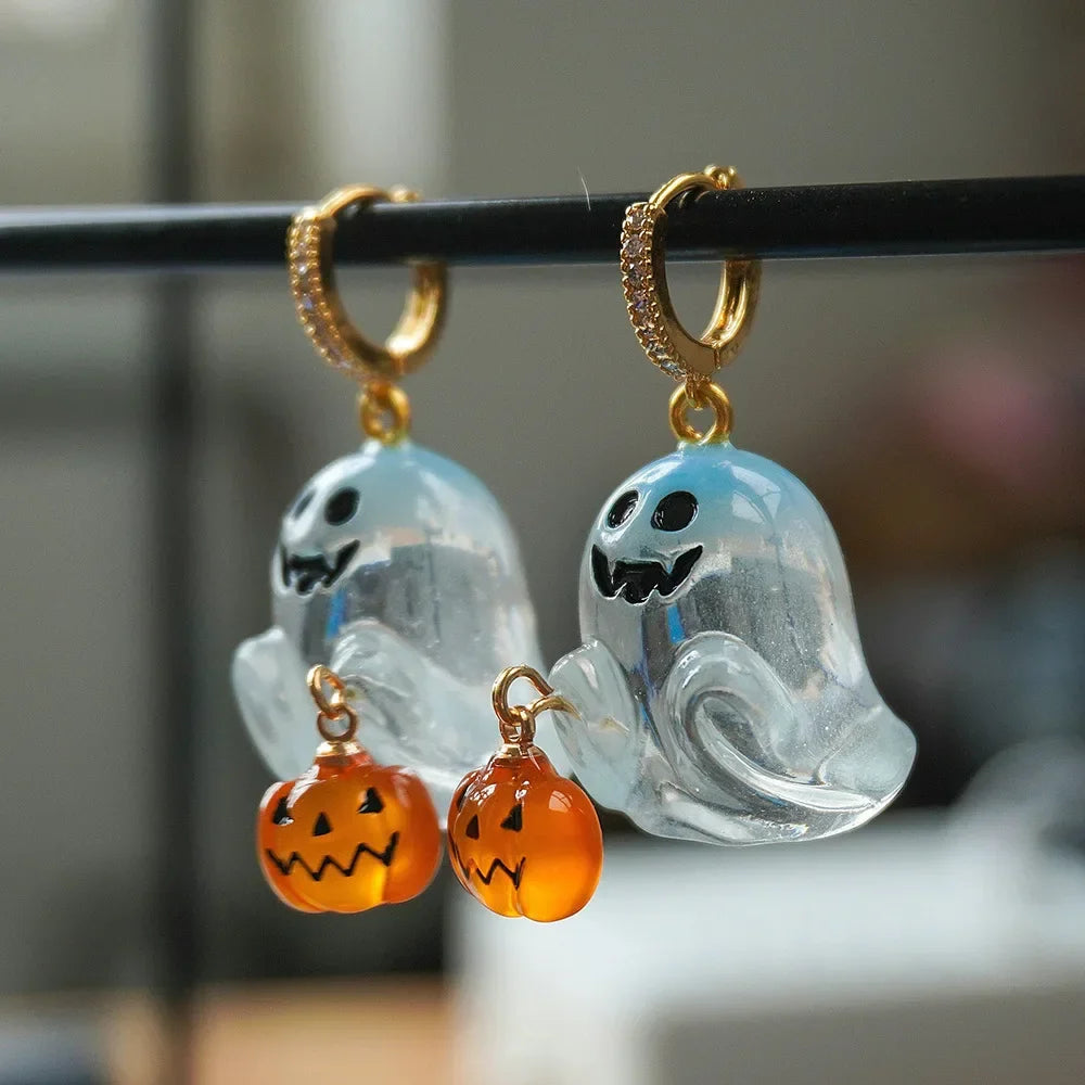Bergqvist™ | Halloween Ghost and Pumpkin Hoop Earrings