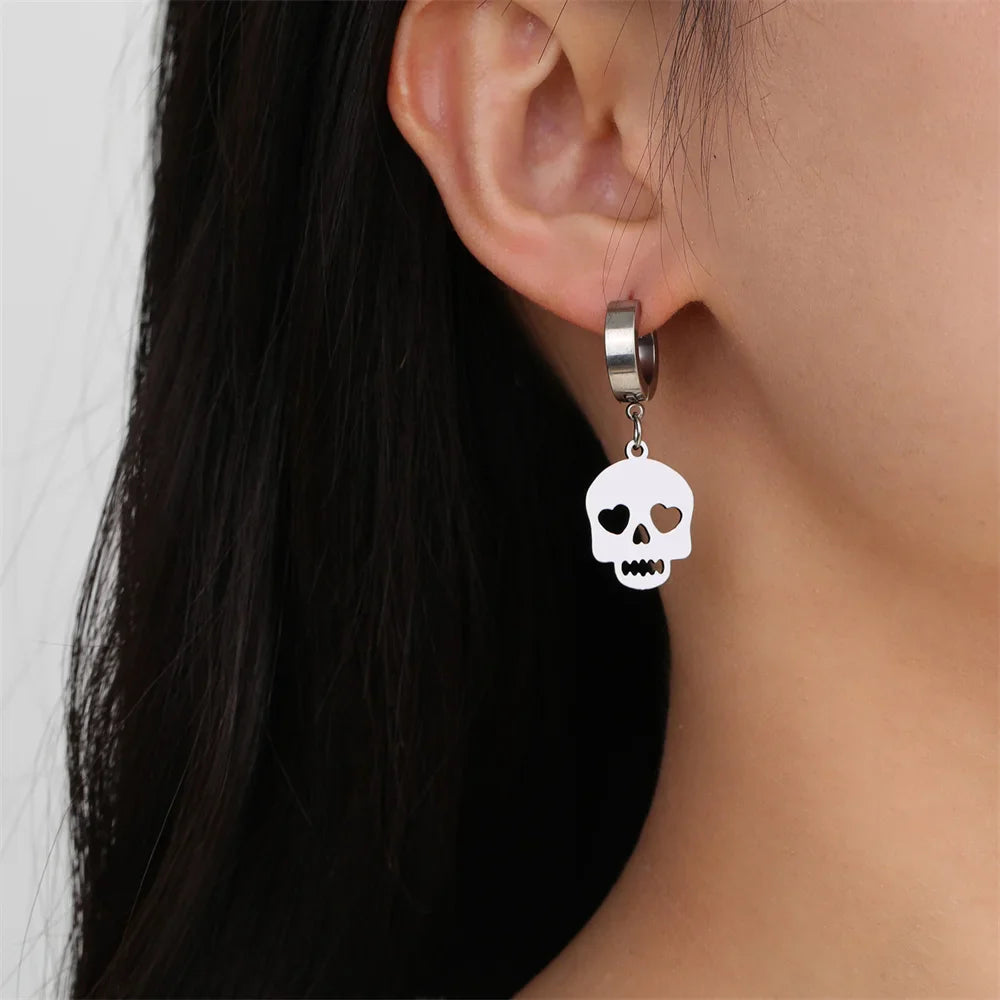 Bergqvist™ | Skull Hoop Earrings with Heart Eyes