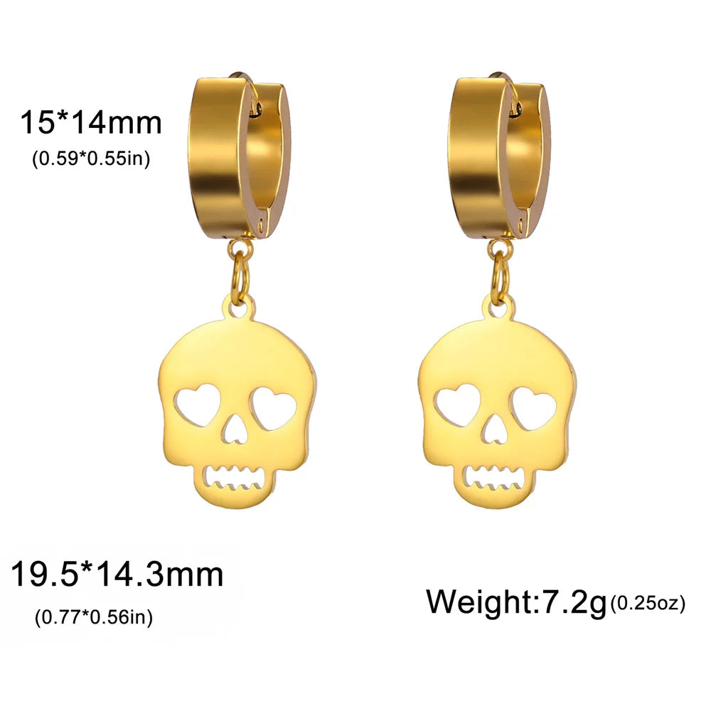 Bergqvist™ | Skull Hoop Earrings with Heart Eyes