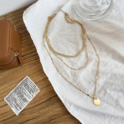 Elegant guld- och silverpläterat halsband