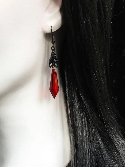 Bergqvist™ | Gothic Red Crystal Drop Earrings