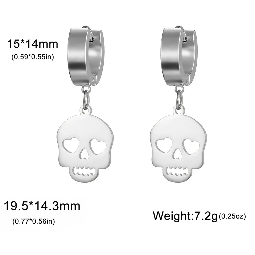 Bergqvist™ | Skull Hoop Earrings with Heart Eyes