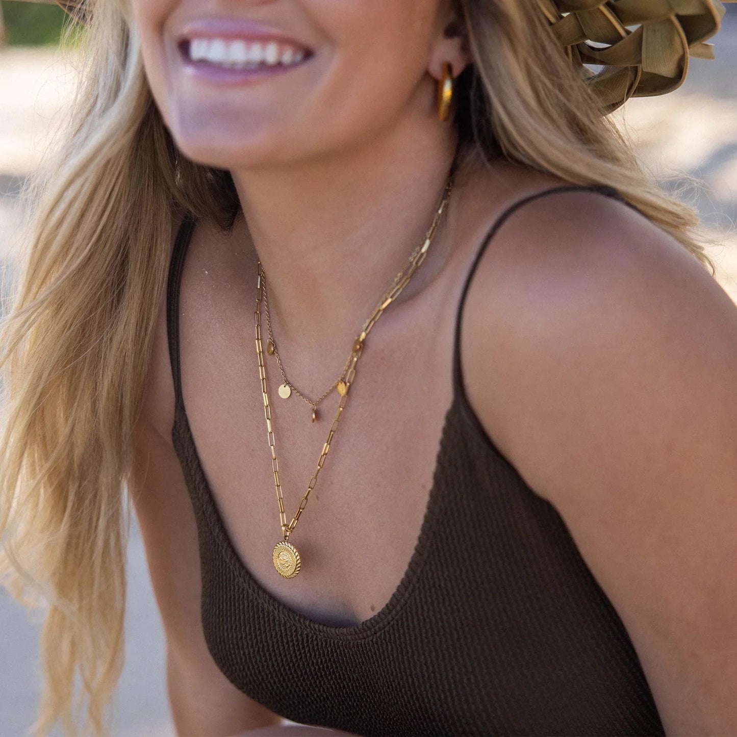 Funky Buddha Halsband | Vitt guld